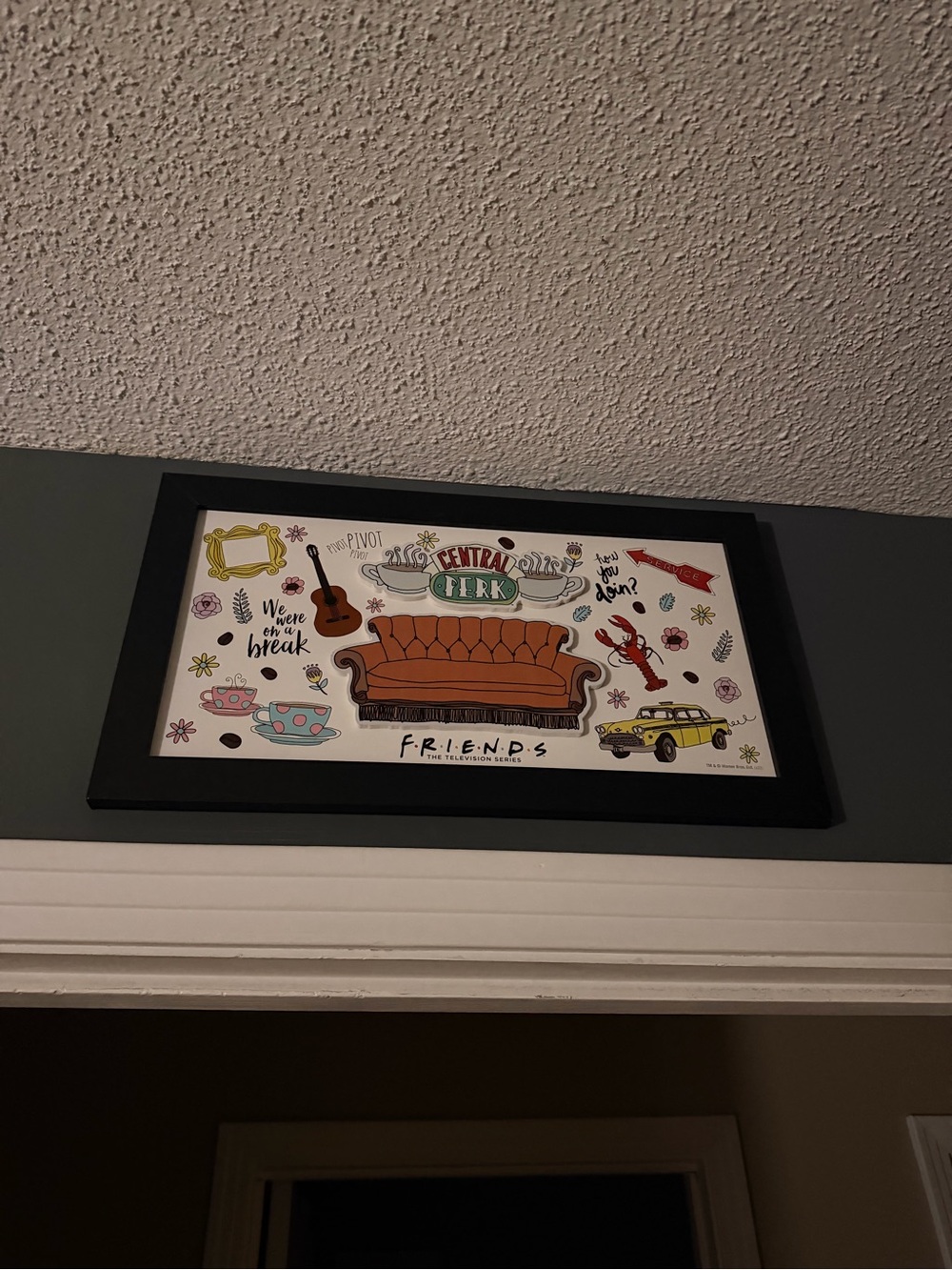 FRIENDS Central Perk Framed Art - Brown Couch Design